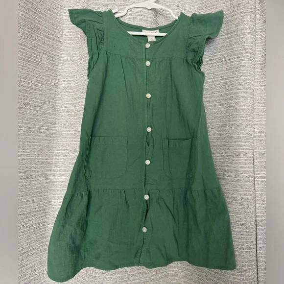 green emerald velvet dress Kids Athena Satin Dress main image 0